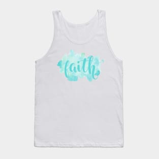 Faith Cute Water Color Hand Writing Tank Top